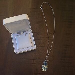 Swarovski Peacock Necklace in Sterling Silver